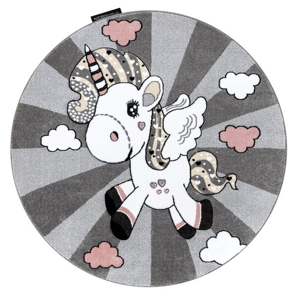 PETIT szőnyeg UNICORN EGYSZARVÚ kör szürke