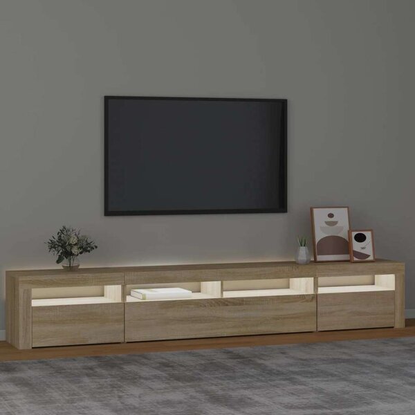 VidaXL TV-szekrény Sonoma Tölgy - 240 cm LED-es