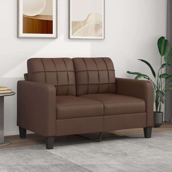 VidaXL 2 személyes barna műbőr kanapé 140 cm