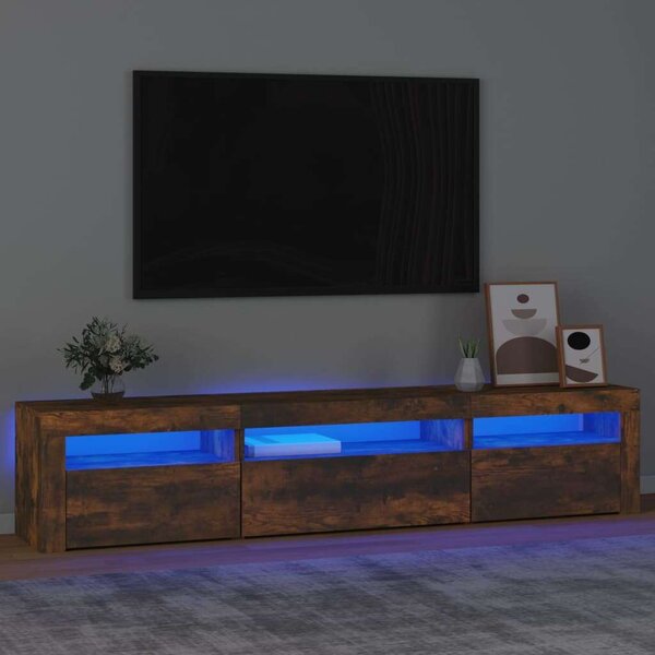 Modern TV Szekrény - Füstös Tölgy - 195cm