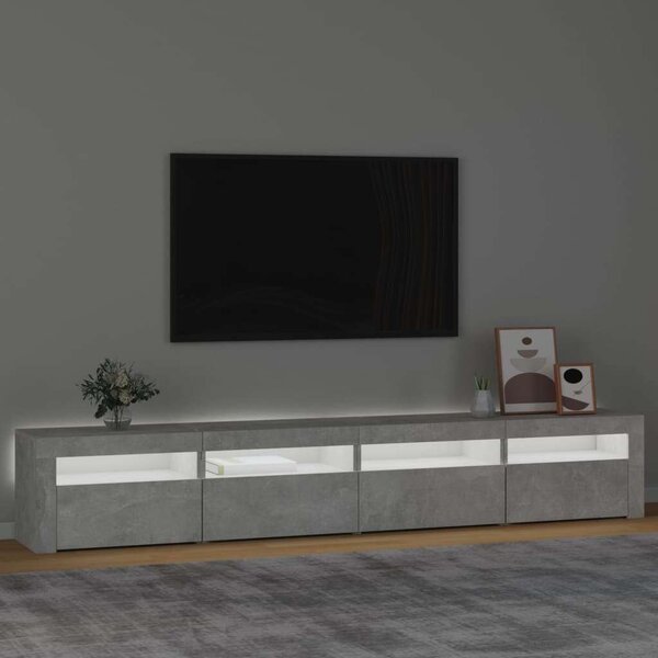 Modern LED TV Szekrény - Betonszürke - 240cm