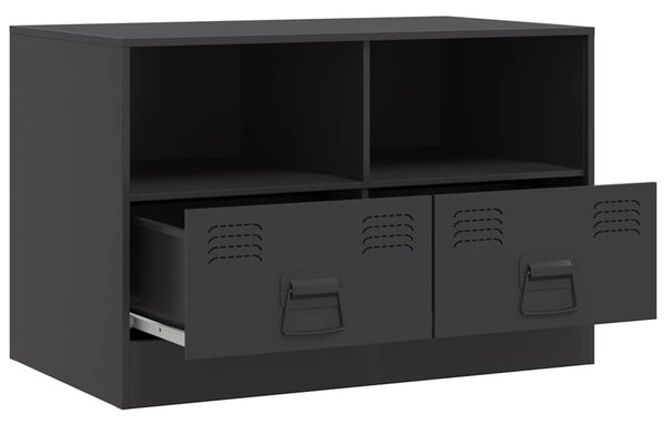 2 db fekete acél TV-szekrény 67 x 39 x 44 cm