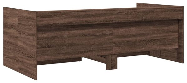 Barna tölgy kanapéágy fiókkal matrac nélkül 75x190 cm
