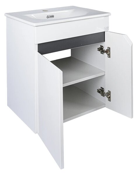 TMP VISION 50 fali függesztett fürdőszobai bútor - SKY 3 E-8099-50 porcelán mosdóval - 51 x 40 cm