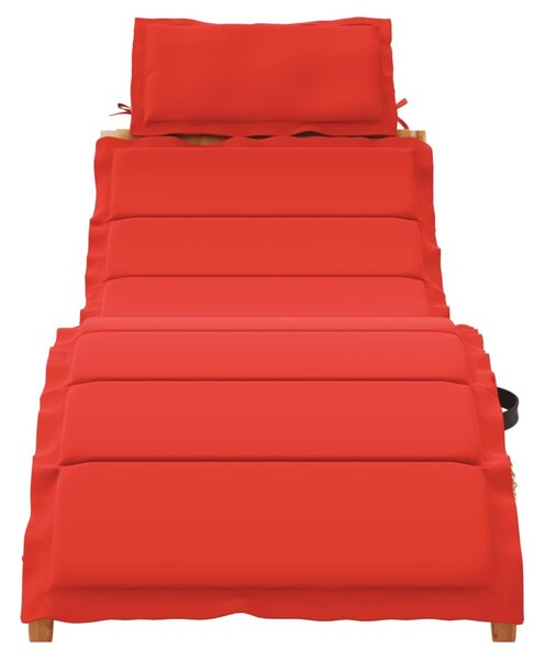 | Napozóágy | párnával 1-személy taupe 55 x 184 x 64cm Tömör Akácfa