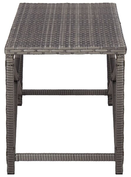 Szürke polyrattan kerti pad 120 cm