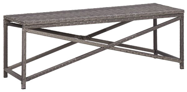 Szürke polyrattan kerti pad 120 cm