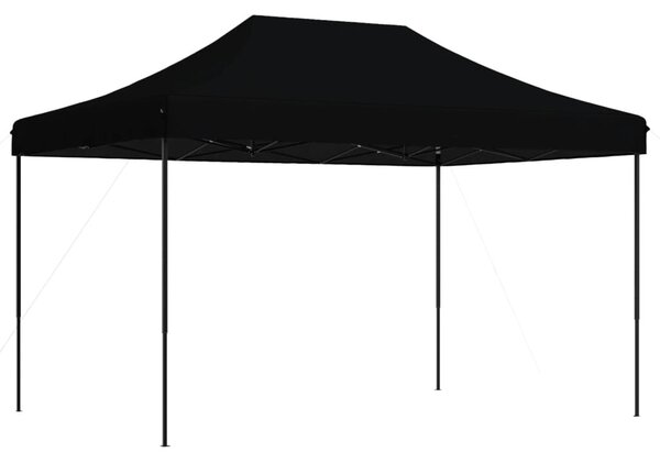 Fekete összecsukható felugró rendezvénysátor 410x279x315 cm