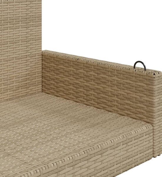 Bézs polyrattan hintapad 119 x 56 x 48 cm