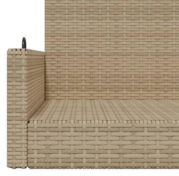 Bézs polyrattan hintapad 119 x 56 x 48 cm