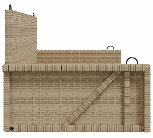 Bézs polyrattan hintapad 119 x 56 x 48 cm