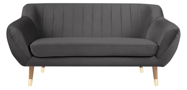 Benito szürke bársony kanapé, 158 cm - Mazzini Sofas