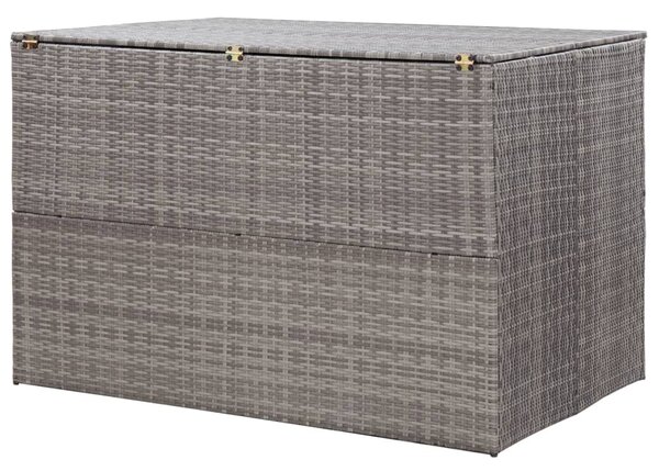 Szürke polyrattan kerti tárolóláda 150 x 100 x 100 cm