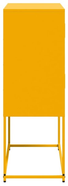 Mustársárga acél tálalószekrény 68,5x38,5x107 cm