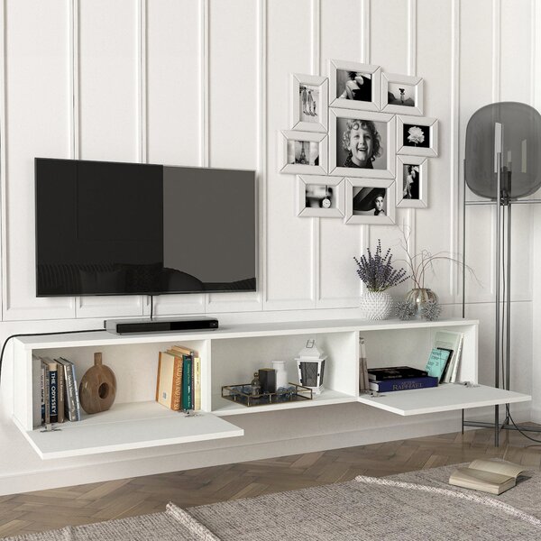 En.casa TV szekrény Paltamo 180x31x29,5 cm Fehér
