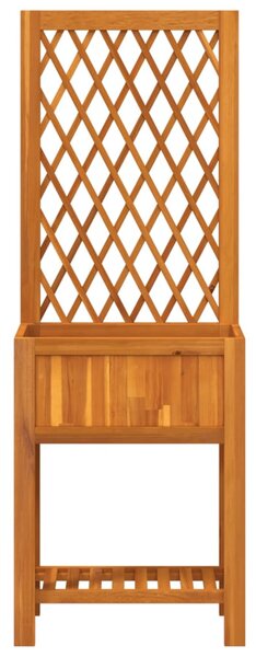 VidaXL tömör akácfa rácsos ültetőláda polccal 55 x 29,5 x 152 cm