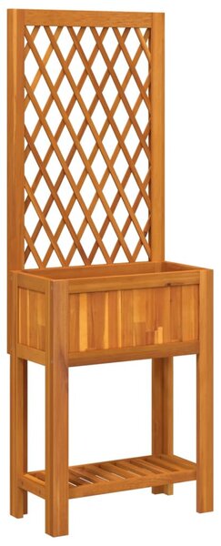 VidaXL tömör akácfa rácsos ültetőláda polccal 55 x 29,5 x 152 cm