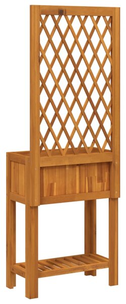 VidaXL tömör akácfa rácsos ültetőláda polccal 55 x 29,5 x 152 cm