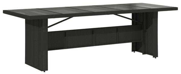 VidaXL Polyrattan Kerti Étkezőgarnitúra - 9 részes - Fekete