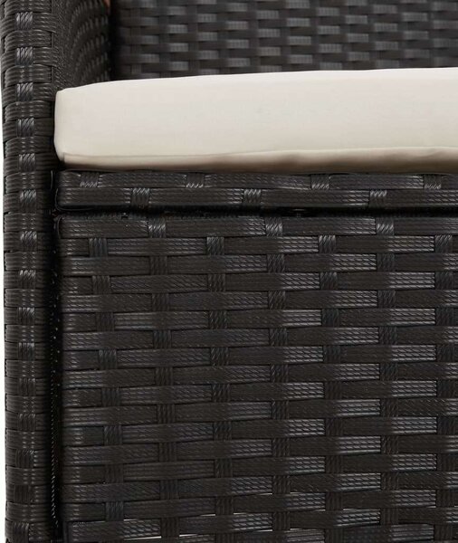VidaXL Polyrattan Kerti Étkezőgarnitúra - 9 részes - Fekete
