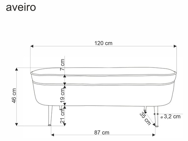 Aveiro padok tárolóval