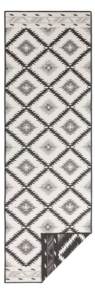 Malibu fekete-krémszínű kültéri szőnyeg, 80 x 250 cm - NORTHRUGS