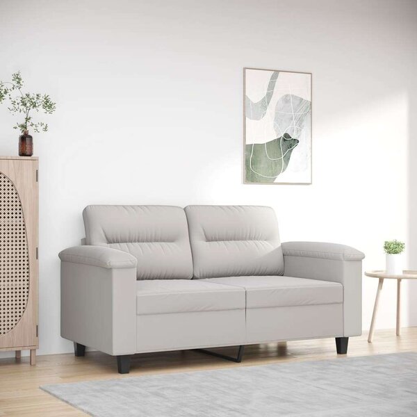 VidaXL kétszemélyes világosszürke mikroszálas szövetkanapé 120 cm