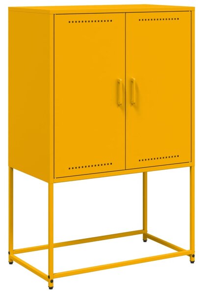 Mustársárga acél magasszekrény 68,5 x 38,5 x 107 cm