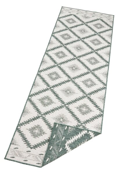 Malibu zöld-krémszínű kültéri szőnyeg, 250 x 80 cm - NORTHRUGS