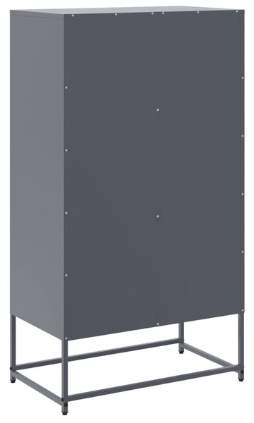 Antracitszürke acél magasszekrény 68,5 x 38,5 x 123,5 cm
