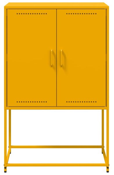 Mustársárga acél magasszekrény 68,5 x 38,5 x 107 cm