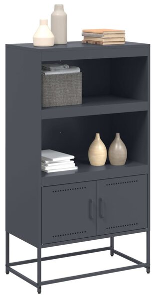 Antracitszürke acél magasszekrény 68,5 x 38,5 x 123,5 cm