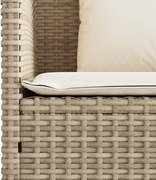 Bézs polyrattan kerti pad párnákkal