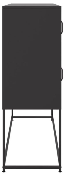 Fekete acél tálalószekrény 100,5 x 39 x 107 cm