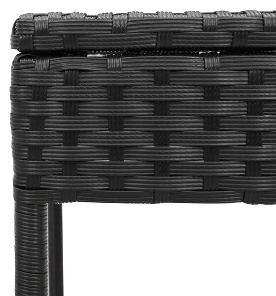 VidaXL fekete polyrattan napozóágy asztallal és párnával