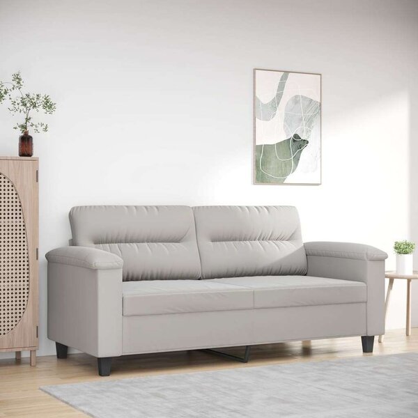 VidaXL kétszemélyes világosszürke mikroszálas szövetkanapé 140 cm
