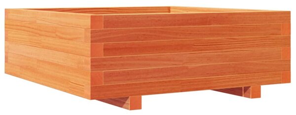 Viaszbarna tömör fenyőfa kerti virágláda 70x70x26,5 cm