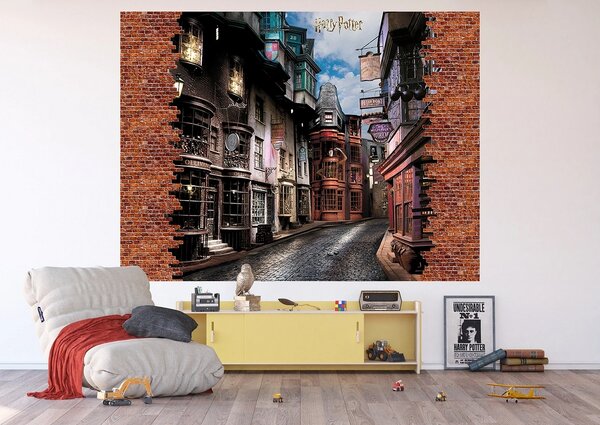 Gyermek fotó tapéta Harry Potter Diagon Alley 252x 182 cm, 4 részes, 4 db