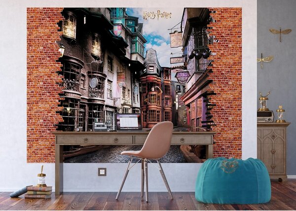 Gyermek fotó tapéta Harry Potter Diagon Alley 252x 182 cm, 4 részes, 4 db