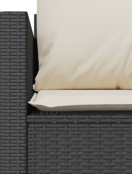 3 részes fekete polyrattan bisztrógarnitúra párnával