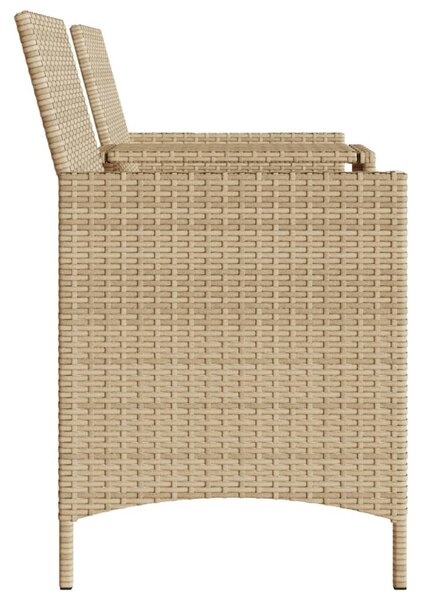 2 személyes bézs polyrattan kerti kanapé asztallal/székkel