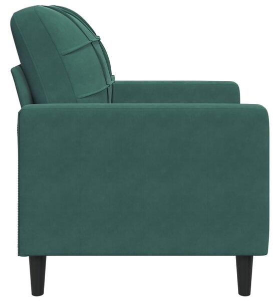 Sötétzöld bársony kanapéfotel 60 cm