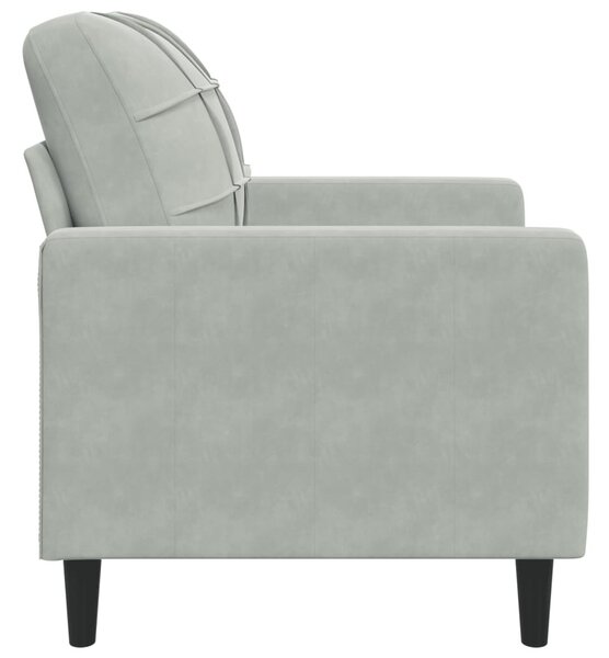 Világosszürke bársony kanapéfotel 60 cm
