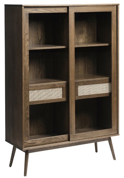 Sötétbarna tölgy vitrin Unique Furniture Barrali 160 x 110 cm