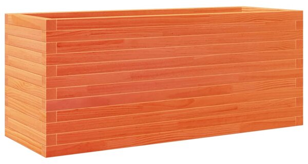 Viaszbarna tömör fenyőfa kerti virágtartó 110 x 40 x 45,5 cm