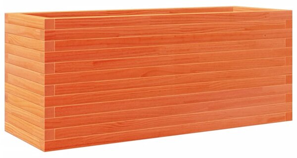 Viaszbarna tömör fenyőfa kerti virágtartó 110 x 40 x 45,5 cm