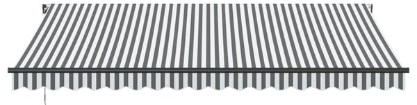 Antracitszürke és fehér kézzel kihúzható napellenző 450x350 cm