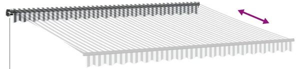 Antracitszürke és fehér kézzel kihúzható napellenző 450x350 cm