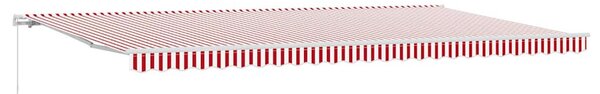 Behúzható napellenző Piros és Fehér 600 × 350 cm