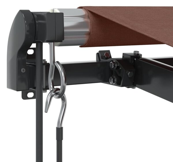 Barna automata kihúzható LED-es napellenző 400 x 300 cm
